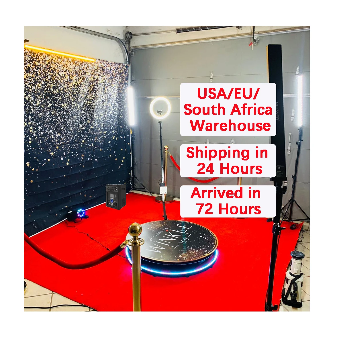 Free Custom Logo Backdrop Round 360 Degree Party Video Camera Photo Booth With Led Lights On Sale