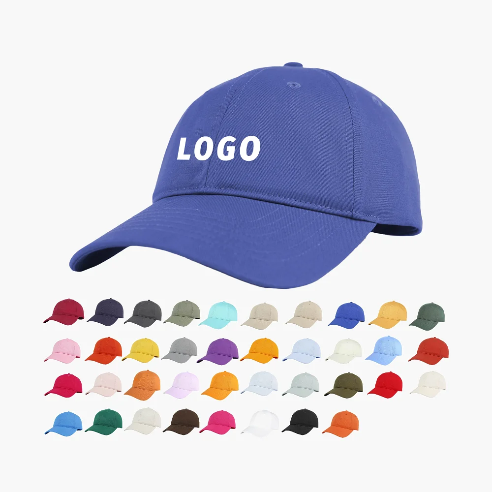 Wholesale Unisex 100% Cotton Adjustable Dad Hat 6 Panel Sports Caps Custom Logo Baseball Cap