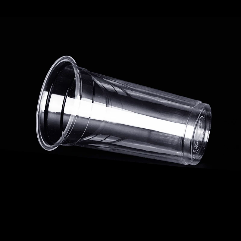 700P 590ml 20oz Disposable Transparent Plastic Cup for Bubble Boba Milk Tea Juice Coffee Single Wall No Logo Party Events BBQ