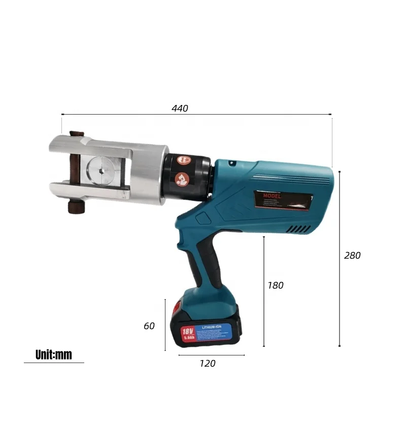 18T EZ-630 Electric Hydraulic Press Machine Portable Cable Nose Terminal Crimping Plier Construction Aluminum/Copper Crimping