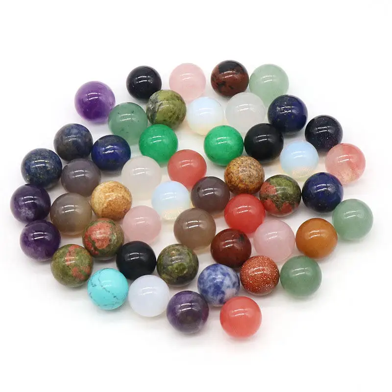 DIY 12mm Natural Crystal Spheres High Quality Natural Mix Mini Spheres Healing Crystal Sphere Crystal Bead for Jewelry Making
