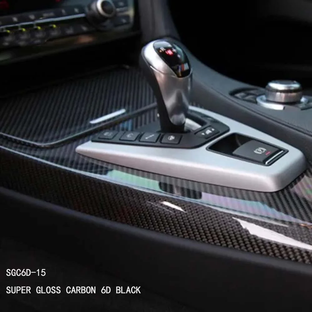 SGC6D-15 супер глянцевая 6D карбоновая черная автомобильная пленка виниловая наклейка автомобильные аксессуары