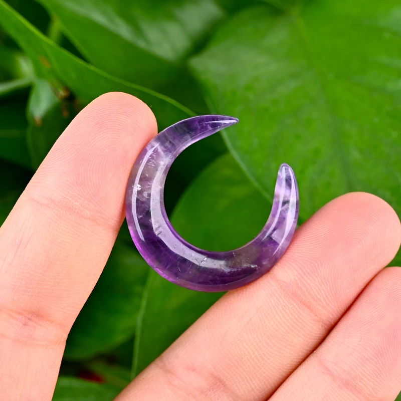 Wholesale natural crystal healing amethyst moon mini crystal moon for jewelry making