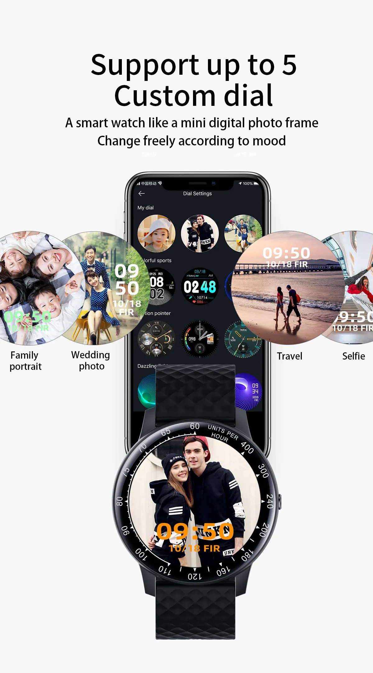 H30 H3 Smart Watch Men DIY picture watchface Full Touch round  Heart rate Blood Pressure Smart Clock Women Smartwatch for iphone