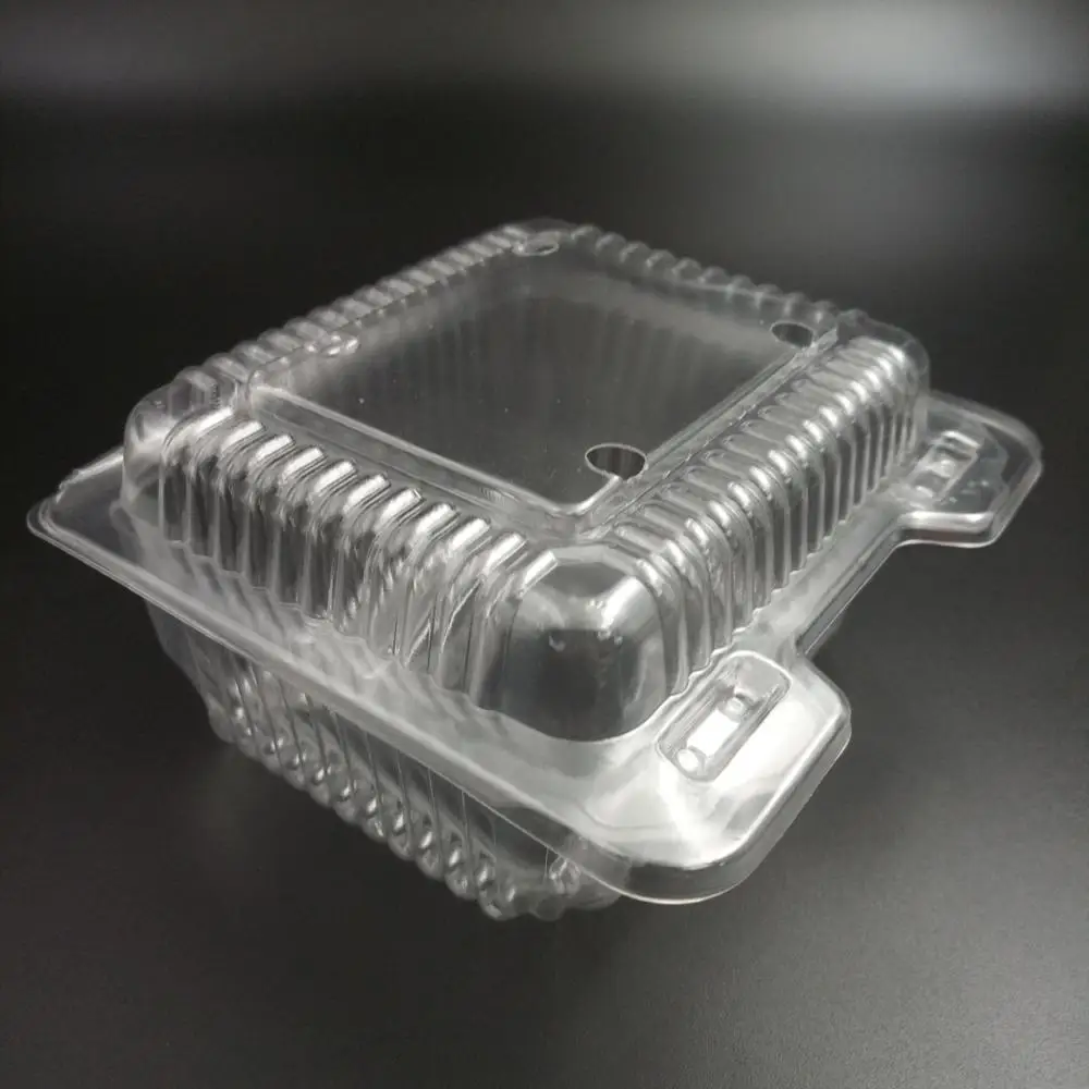 Tamper Proof Plastic Hinged Container Plastic Transparent Pet Tamper Evident Container For Deli Food Fresh Fruit Vegetable Salad