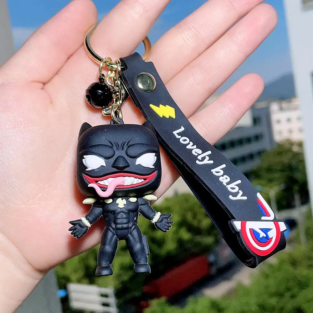 2023 Hot Sale New Marvel Poison Poison Deadly Guardian Venom Keychain Movie Same Personality Pendant Creative 3 Rubber Keychain