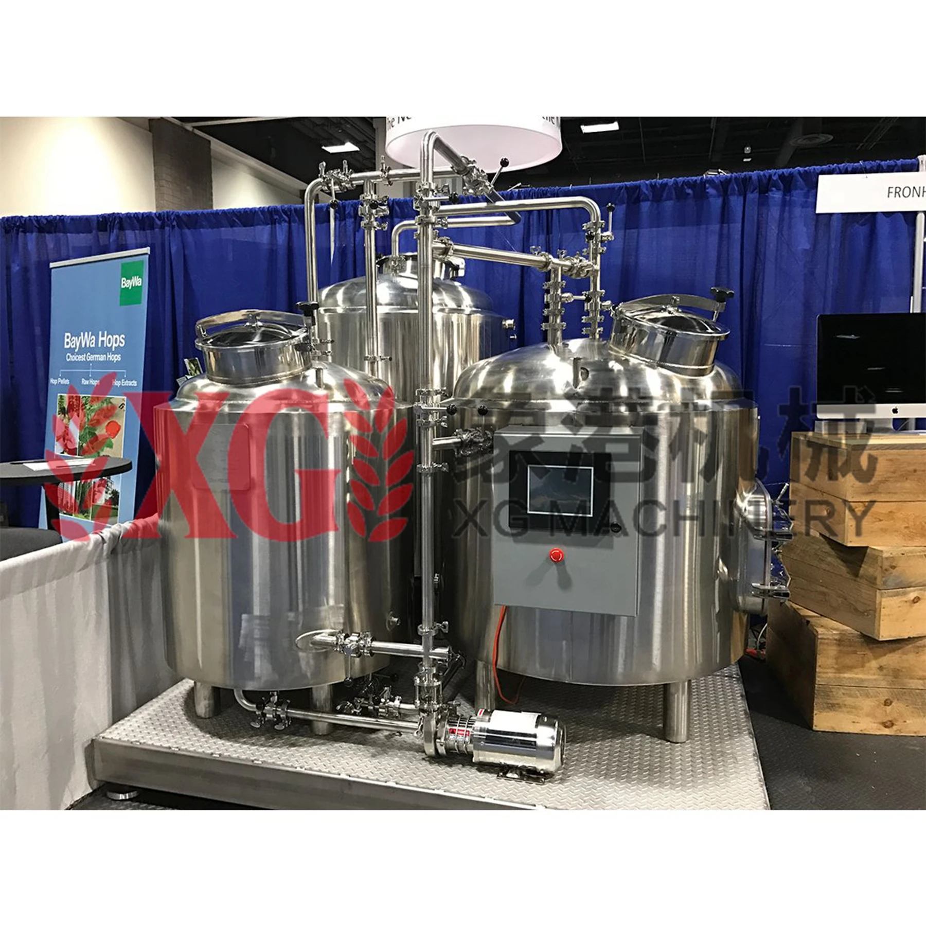 1000L 10HL Mirror steam heated four vessel brewhouse equipment for 1000L micro brewery setting up