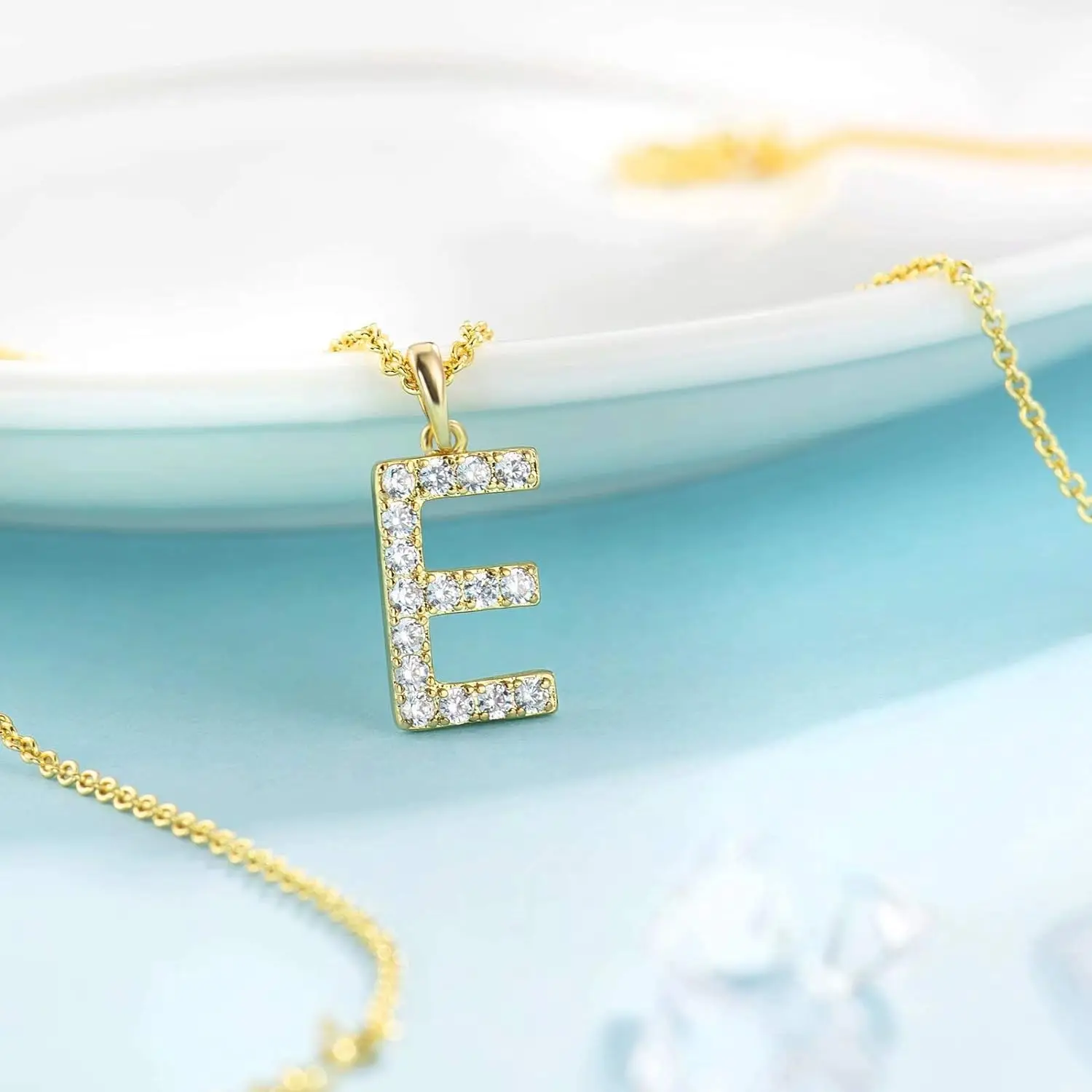 Amazon Hot Sale Factory Price 18K 14K 10K Solid Gold 925 Sterling Silver Cross Initial Pendant Necklace Choker For Women Girls