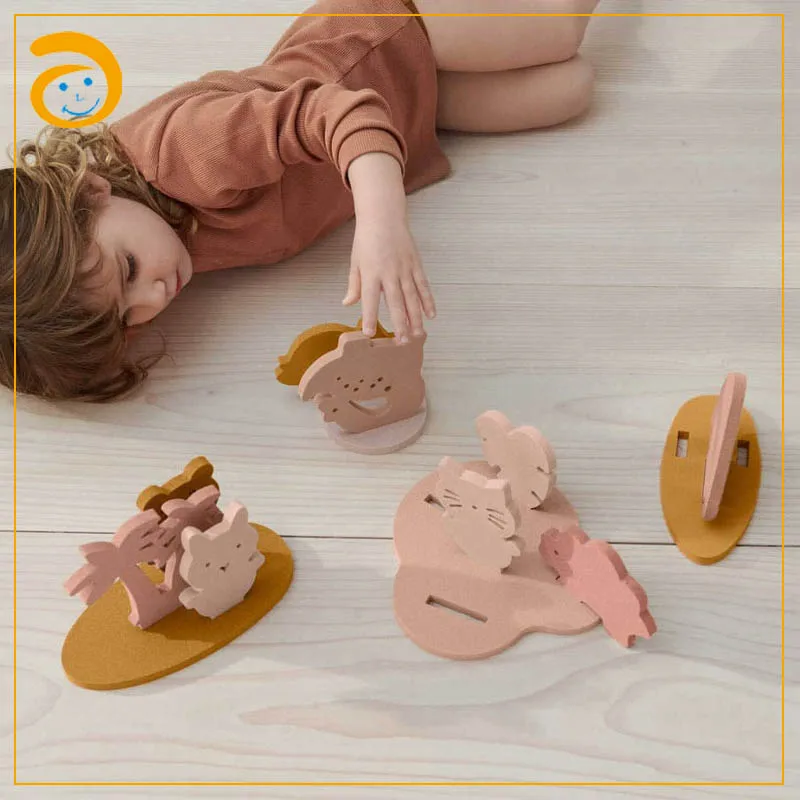 New design dinosaur puzzles lovely eva animal bath toy for kids