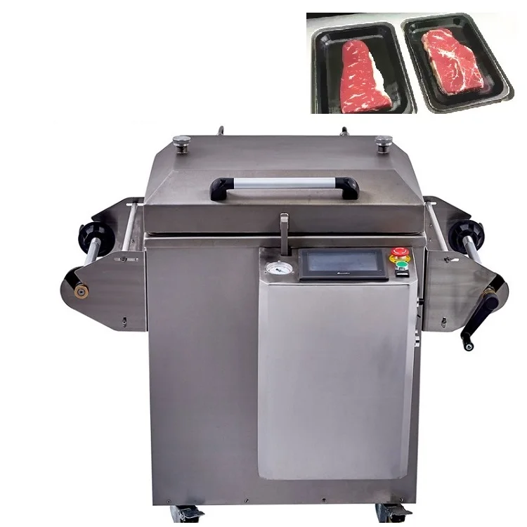 modified atmosphere MAP vacuum packaging sealing machine for tray with gas mixer