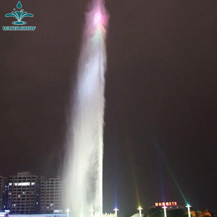 Outdoor Air Gas Explosion Modern Water Features Large 100 Meters Vertical Water Fountain