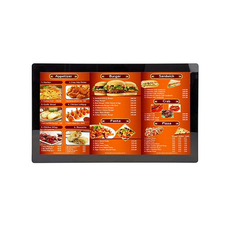 Full HD 23.6 inch true flat touch display with USB VGA HD inputs for restaurant