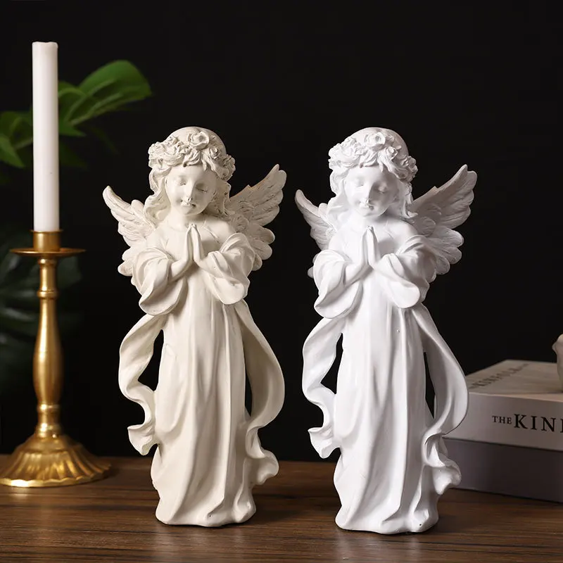 Simple Luxury Office Nordic Girl Prayer Angel Sculpture Model Room Crafts Decoration