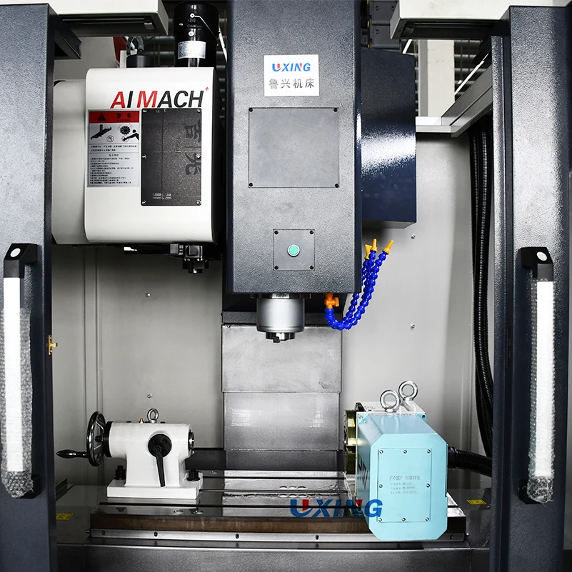 China Siemens fanuc control 3 axis cnc vertical metal milling machine 4th rotary with tailstock V65