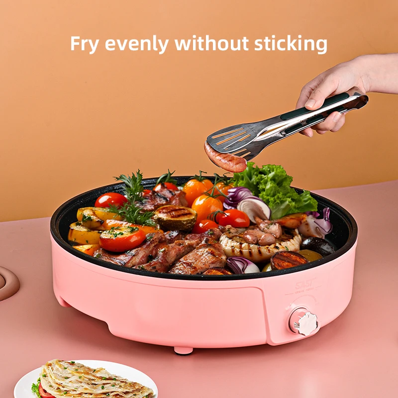 Chukang non stick электрическая сковорода для пиццы OEM 38 Бытовая многофункциональная двойная ручка большой электрический гриль из алюминия
