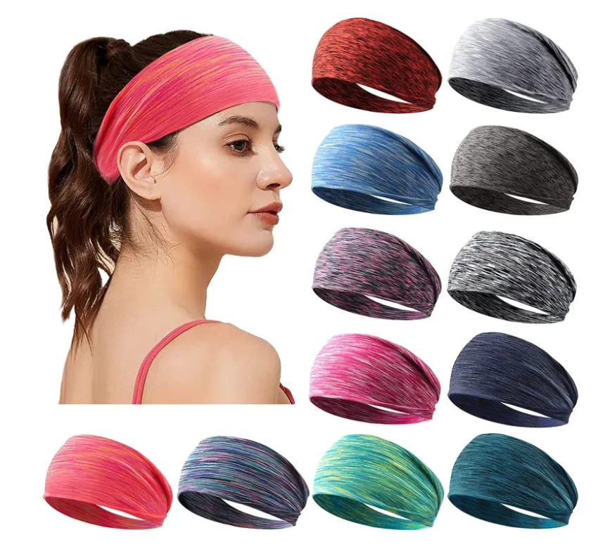 Unisex Running Sports Yoga Hairbands Adjustable Sweat Headbands Custom Logo Head Bands for Women Fashion