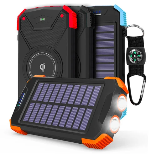 Kenengsen transport waterproof battery solar charger LED light outdoor 20000mAh portable power bank