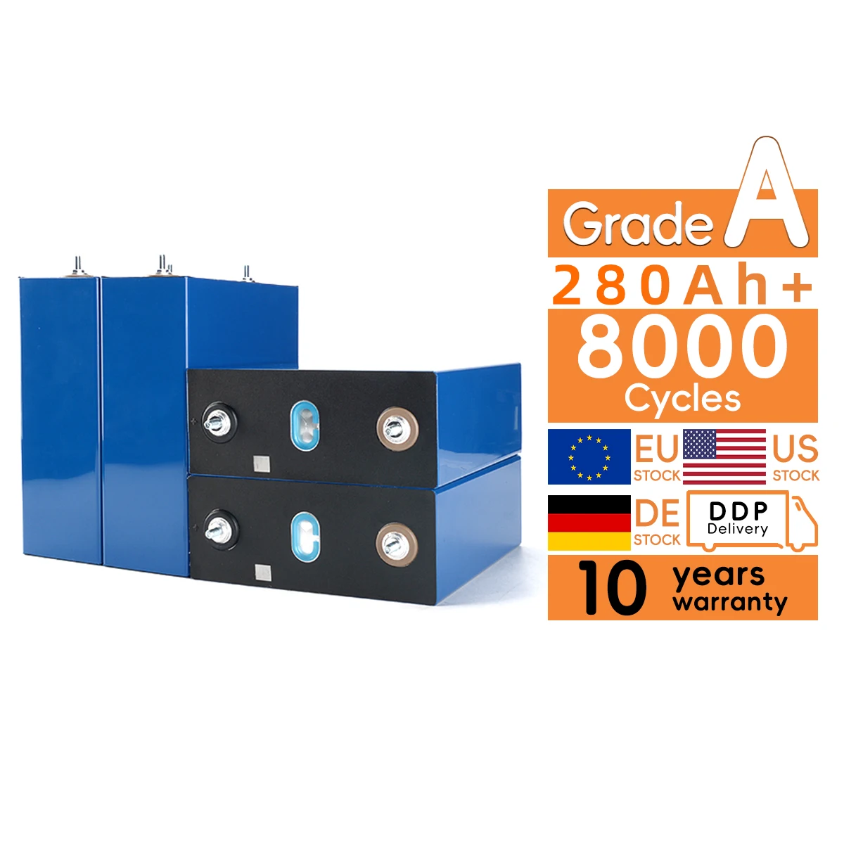 Ukraine Lifepo4 EU Stock DDP 3 2 В 280ah аккумуляторная батарея призматический литиевый V3 8000 раз езда на велосипеде 310ah 314ah 320ah