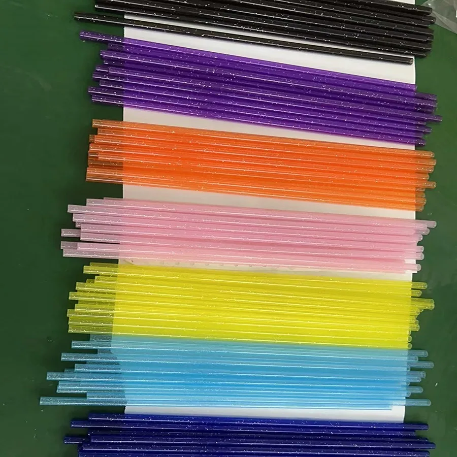 Tumbler Accessories plastic sparkle drinking straw reusable 12inch Long glitter drinking straw for  for 40 oz Cups