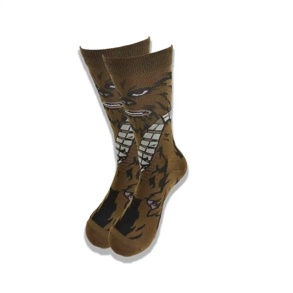 Wholesale cotton cartoon colorful casual unisex skateboard socks