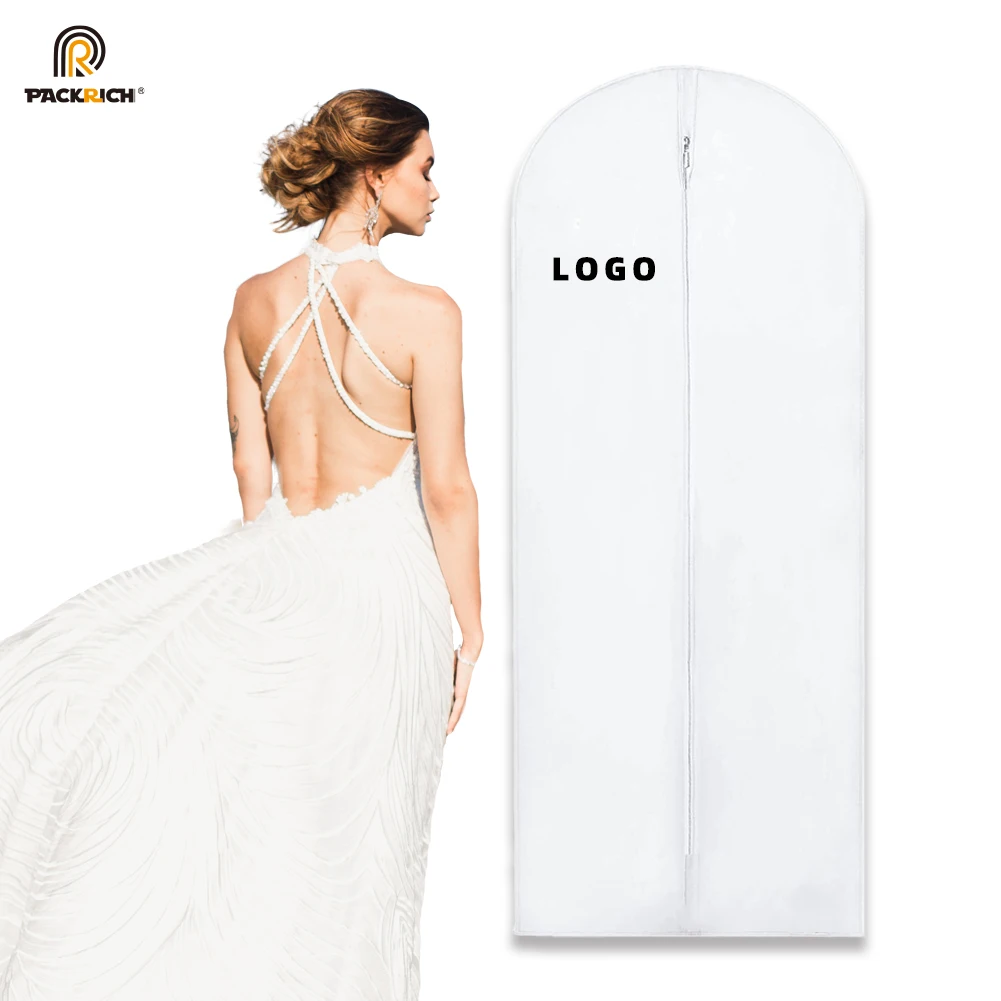 White Custom Clear Non-woven Ouma Suit Wedding Dress Dustproof Cover Non-woven Custom Design Print Garment Bag