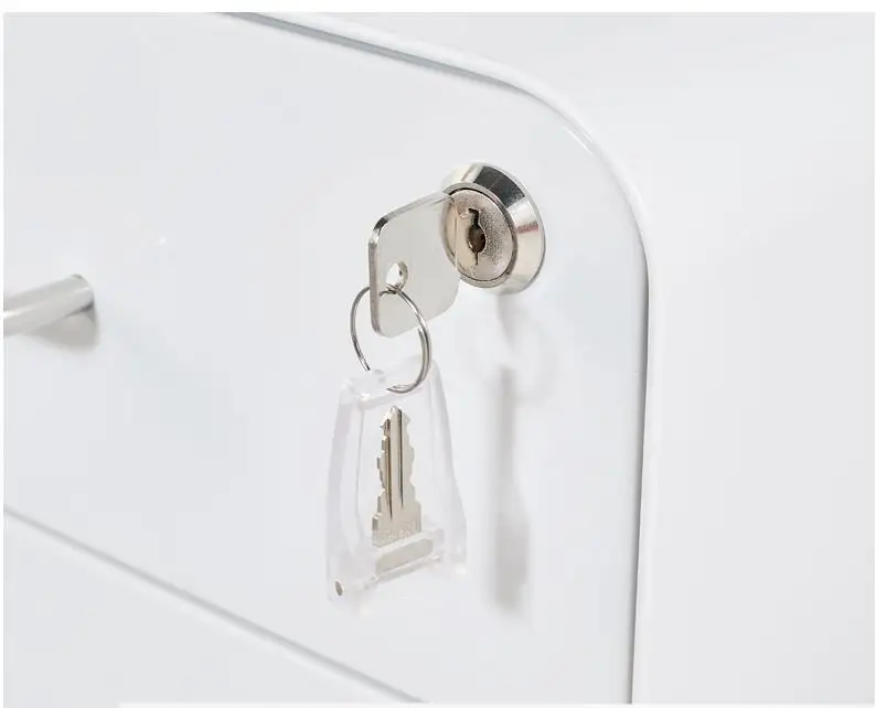 Office use Slim Edge Round Corner Space Saving Design Mobile Pedestal Under Desk 3 Drawer Metal File Cabinet