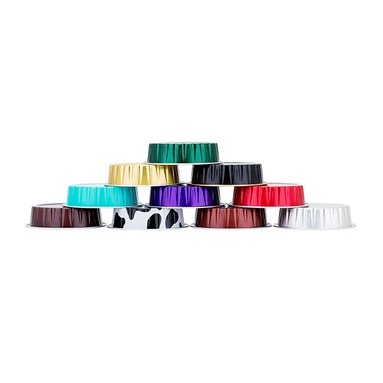 Пищевой цвет smoothwall foodservice формы для выпечки Маффин кекс Горячие герметичные индивидуальные чашки 80 мл круглые Алюминиевая фольга кастрюли