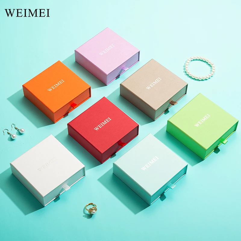 WEIMEI Pendant Necklace Ring Storage Custom Logo Cardboard Paper Drawer Gift Jewelry Box Jewelry Packaging Box