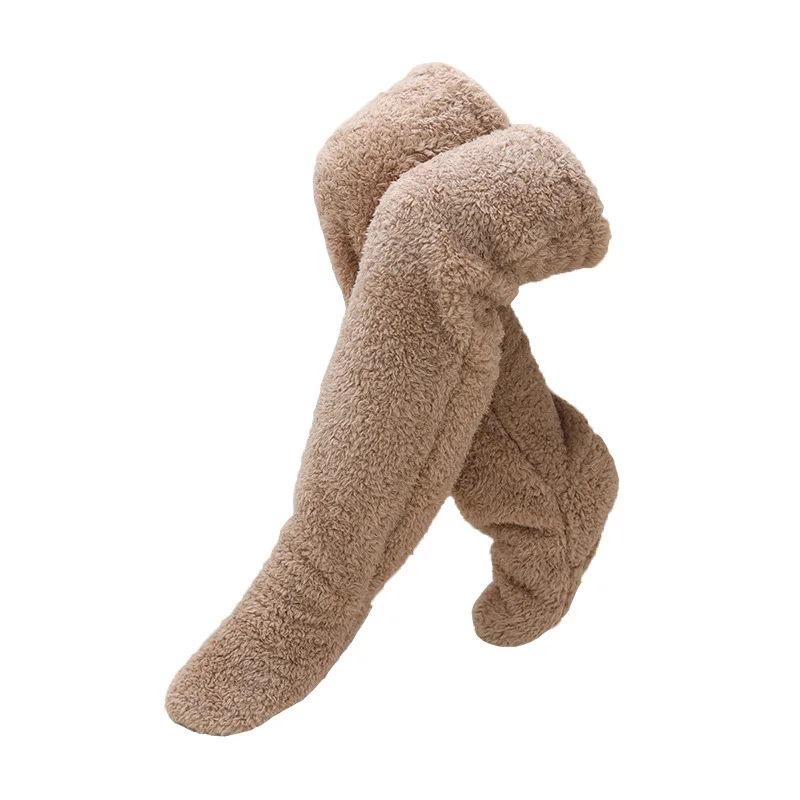 Unisex Indoor Over Knee High Winter Fleece Sock plush Long Warm Fluffy Fuzzy socks