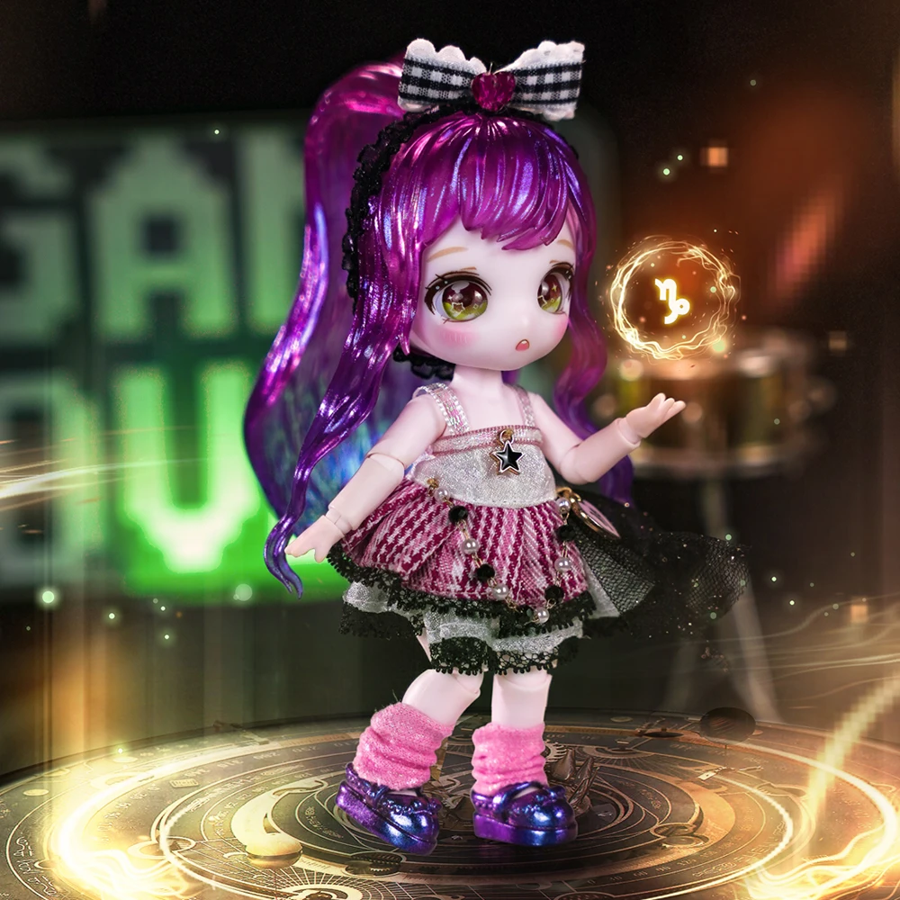 DBS ABS Material 13 cm mini bjd dolls 35 ball jointed dolls changeable eyeballs wigs for kids diy toys