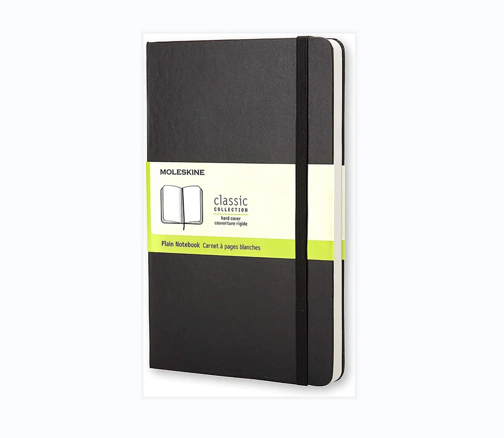 Black Moleskine journal notebooks Classic Ruled Hardcover Medium Notebook with pocket