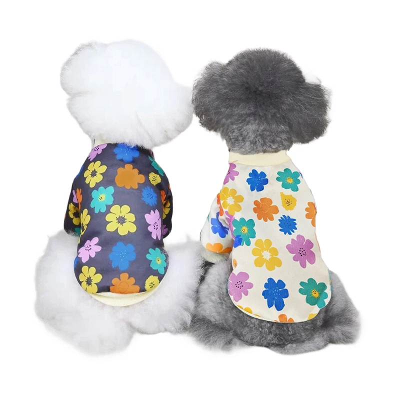 Puppy Clothes Pet Accessories Pets Cute Floral Pattern Vest Sweaters Winter Dog Cloth Pet Clothes