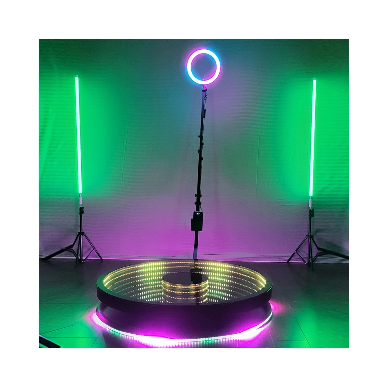 Photo Booth 360 Shell Kiosk Props Machine With 360 Booth 80Cm Original Kit Booth Battery Powered Color Change Led Light