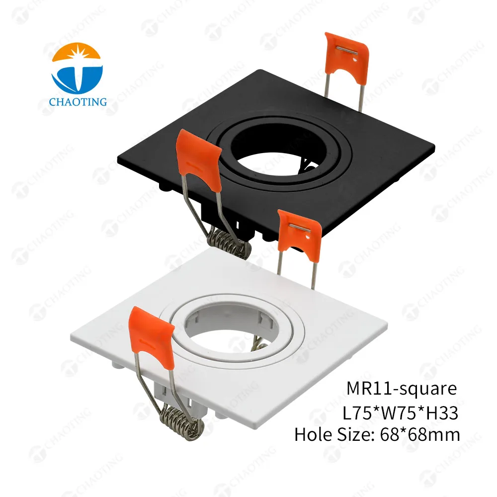 ABS Plastic Square Round Rectangle Lamp Housing Adjustable Angle Gu10 Mr16 PAR30 Anti Glare LED Downlight Fitting Housing Frame