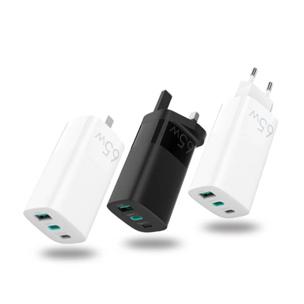 New Technology Wall PD Charger Support UK/EU Plugs 2 Port Updated Quick Charger Adapter with 65W GaN Charger