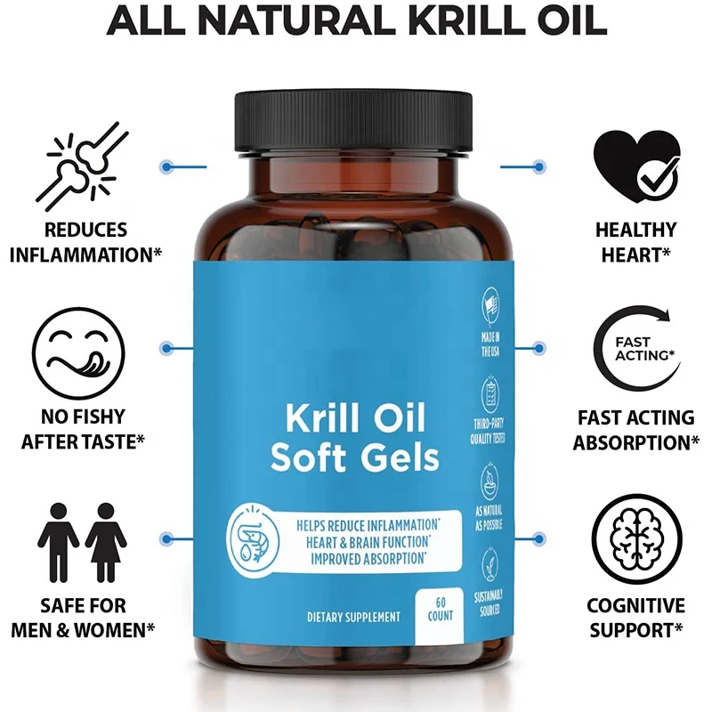 Krill Oil capsules with Astaxanthin Omega 3 6 9 - EPA DHA for joint support, brain support, blood pressure support