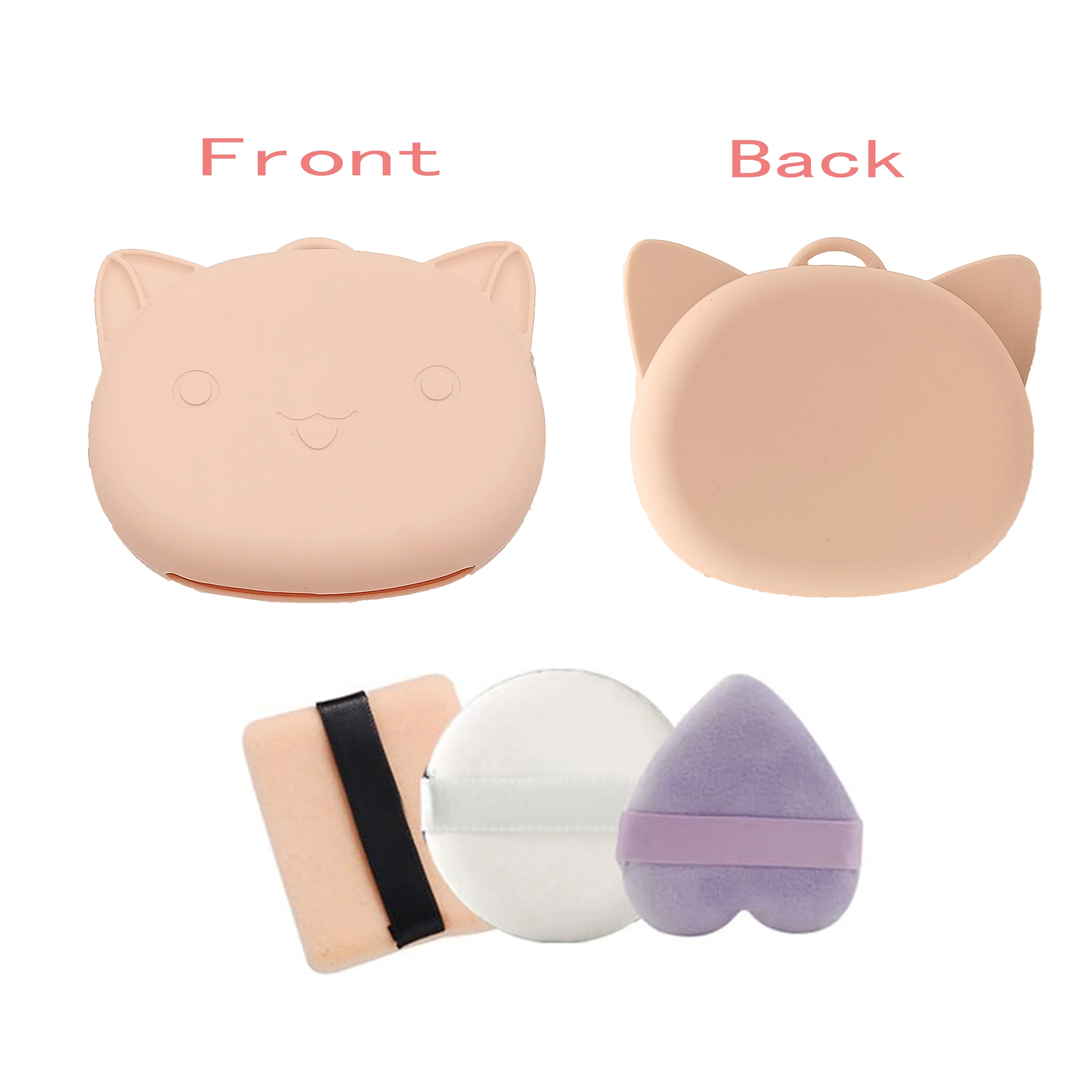 Skin-Friendly Make Up Puff Case Portable Powder Puff Bag Silicone Powder Puff Holder For Triangle Powder