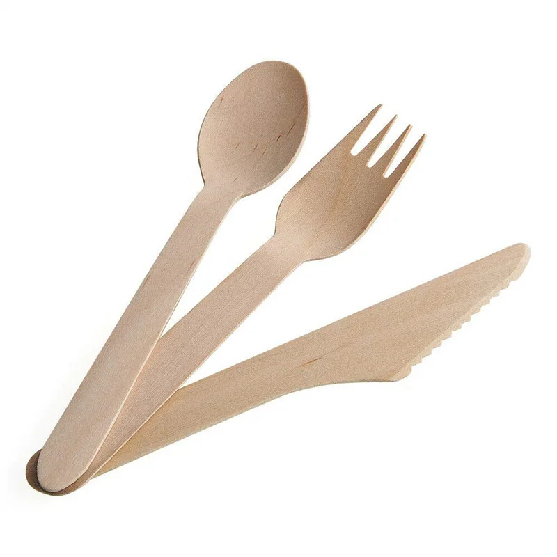Eco- Friendly Biodegradable Disposable Cutlery Natural Wooden Fork