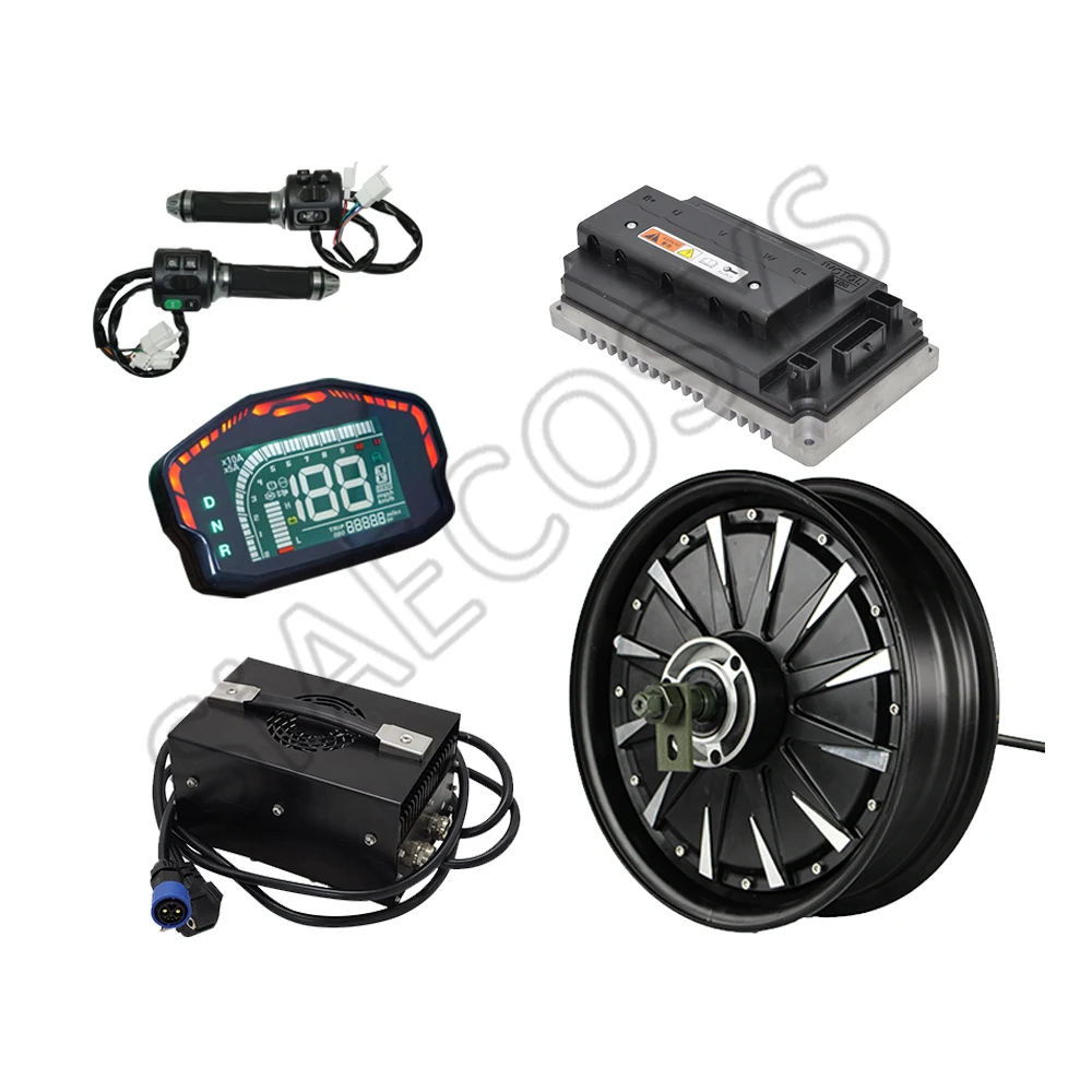 SiAECOSYS QSMOTOR 12inch 3000W 48V 74kph Hub Motor with EM100SP controller and kits for electric scooter