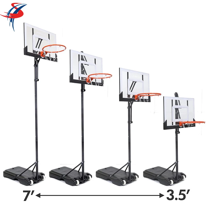 018Q Cheap Professional Adjustable Outdoor Portable Moveable Basketball Hoop Stand In Ground Basketball Ring System