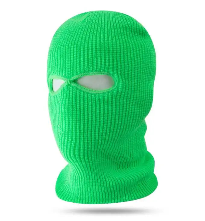 Зимние теплые 2 два отверстия трикотажные утепленные спортивные маски шапочка ветрозащитный Велоспорт анфас маска Лыжная маска Балаклава шапка