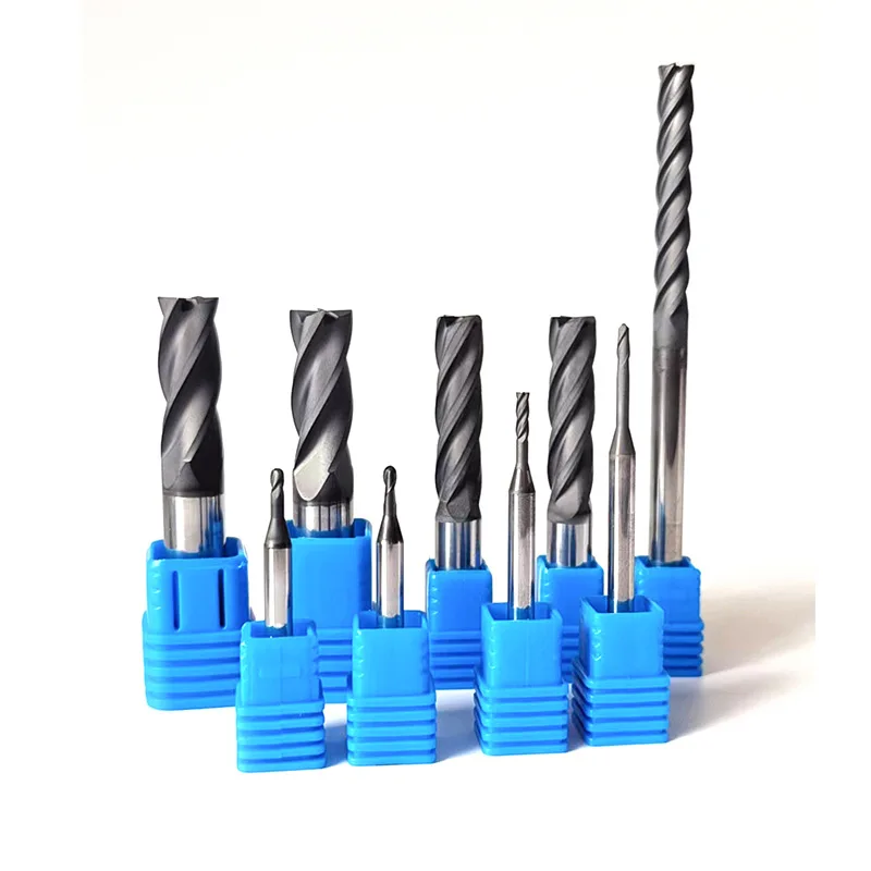 4F D8 Carbide cutter Graphite used end mill with diamond coating milling cutter for Graphite carbon Fiber ceramic flat end mill