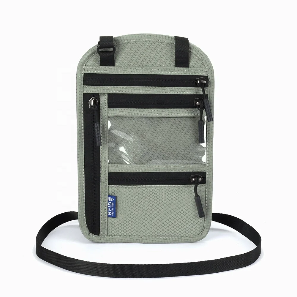 Travel abroad multi-functional document package Purse Pouch Passport Cover Credit ID Card Holder Money Travel Hanging Neck Bag