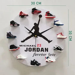 custom Silent wall clock home decor diy sneaker 3d jordan nike  michael  jordan shoes clock wall clocks