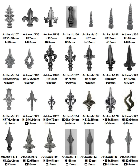 wrought iron spearpoints for fence/gate decoration