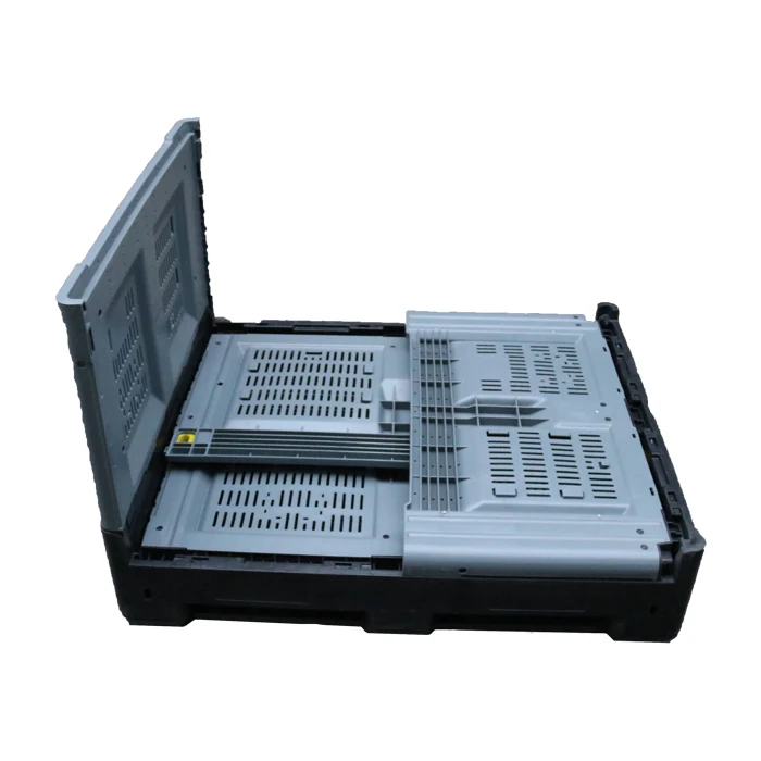 QS Heavy Duty Large HDPE Mesh Plastic Container For Fruits And Vegetable Collapsible Pallet Box