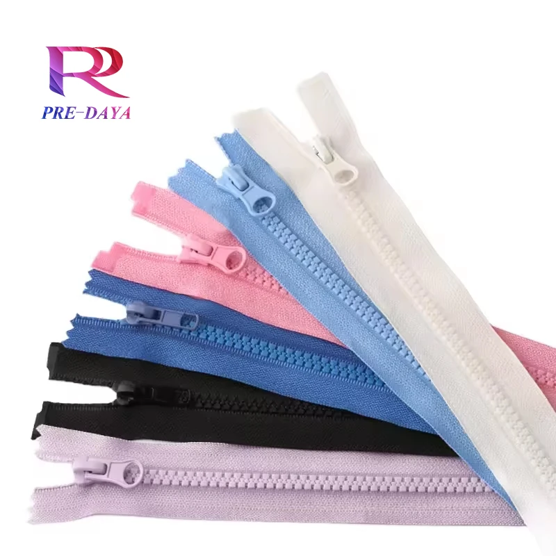 Wholesale 3# #5 resin zipper long chain Cremallera plastic custom Fermeture eclair zipper roll plastic zipper