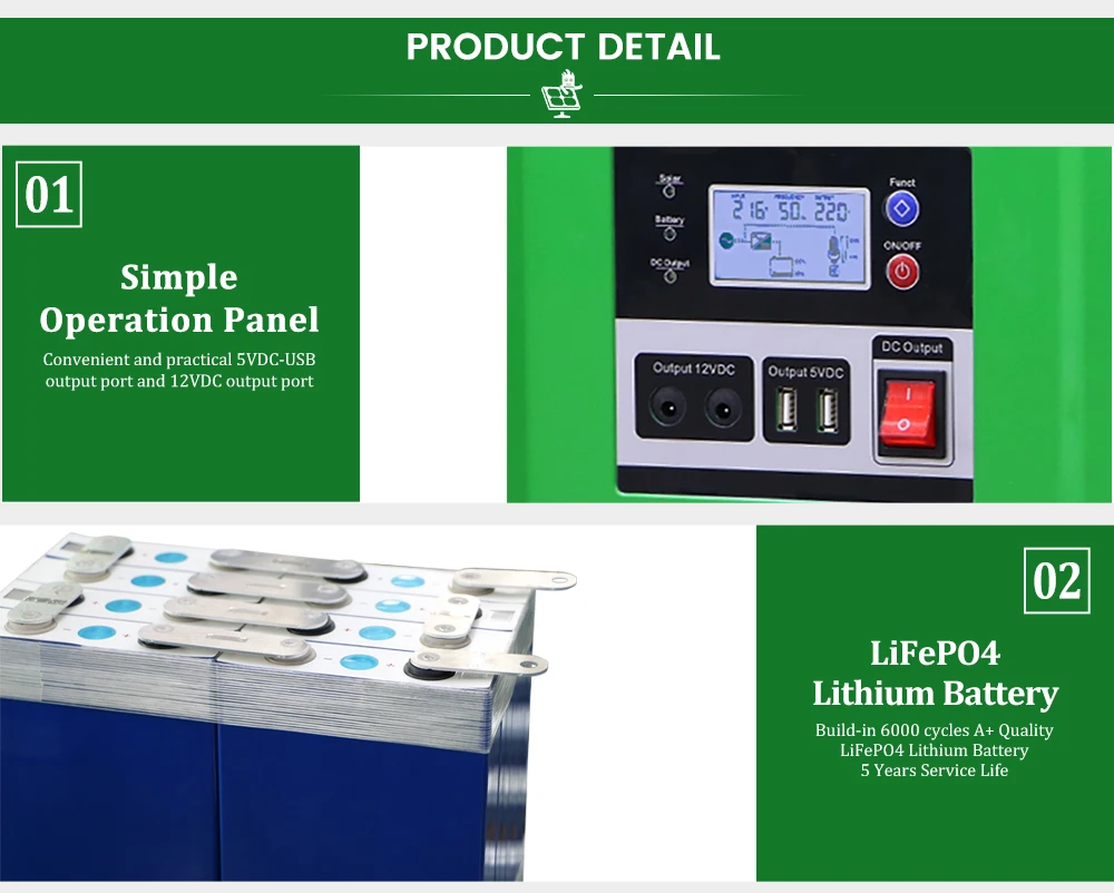 500W 1000W 2000W Portable All In One Solar Generator Solar Kits Solar Energy System For Home