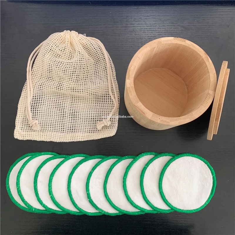 Reusable Cotton Pads Make Up Facial Remover Double Layer Pads Nail Cleaning Bamboo Makeup Remover Pads