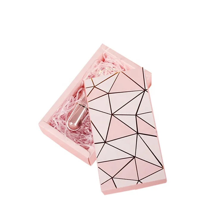  Gold foil stamp make up gift box custom lipgloss packaging for